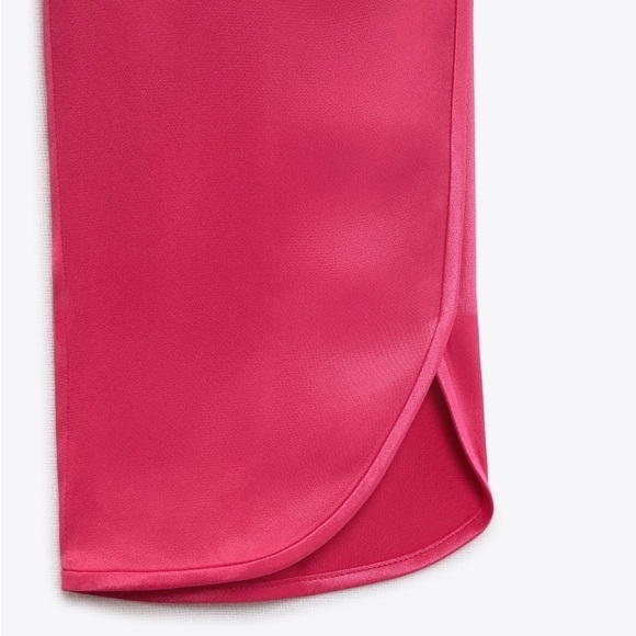 Sold out in stores! Zara fushia pink pants satin like pants woman size XS - Picture 10 of 10
